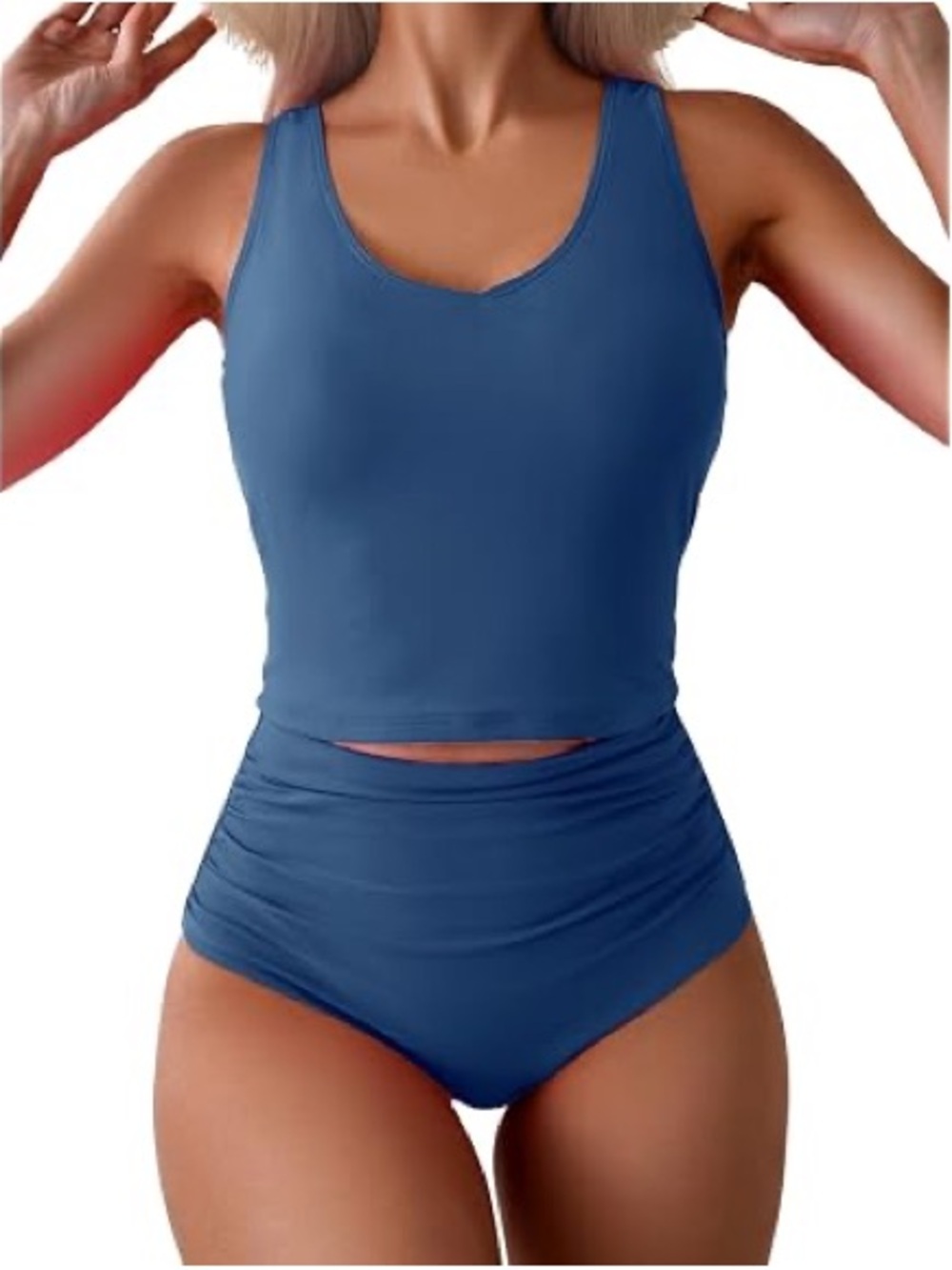 Blue Tankini Two Piece Swimsuit Size Large NWT